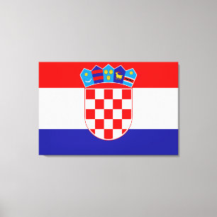 De nationale vlag van Kroatië Zastava Hrvatske Canvas Afdruk