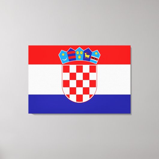 De nationale vlag van Kroatië Zastava Hrvatske Canvas Afdruk (Voorkant)