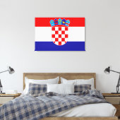 De nationale vlag van Kroatië Zastava Hrvatske Canvas Afdruk (Insitu (Slaapkamer))