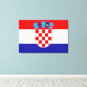 De nationale vlag van Kroatië Zastava Hrvatske Canvas Afdruk (Insitu (Houten vloer))