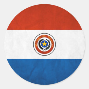 De Nationale Vlag van Paraguay Ronde Sticker