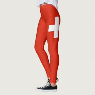 De nationale vlag van Schweiz aanpassen Leggings