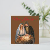 De nationaliteit met Mary, Joseph en baby Jesus Feestdagenkaart (Staand voorkant)