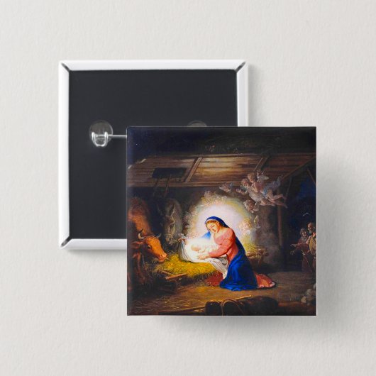 De nationaliteit van Christus Vierkante Button 5,1 Cm (Voorkant /achterkant)