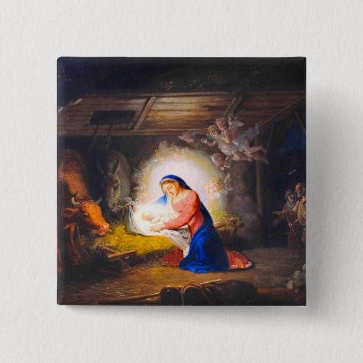 De nationaliteit van Christus Vierkante Button 5,1 Cm (Voorkant)