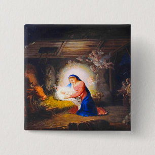 De nationaliteit van Christus Vierkante Button 5,1 Cm