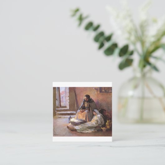 De nationaliteit van Gari Melchers Vierkante Visitekaartje (Staand voorkant)