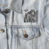 De nationaliteit van het 'leven van de maagd' vierkante button 5,1 cm (In situ)