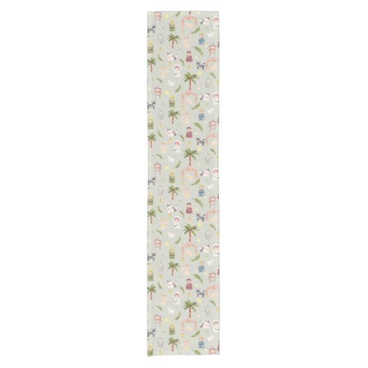 De Natitivity-kerstfeestetalerrunner Korte Tafelloper (Voorkant)