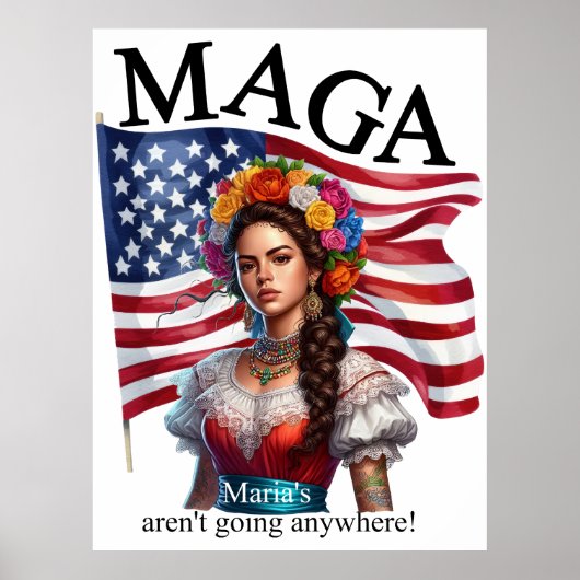 De Native American_ Mexicaanse Erfgoedfusie_Maria Poster (Voorkant)