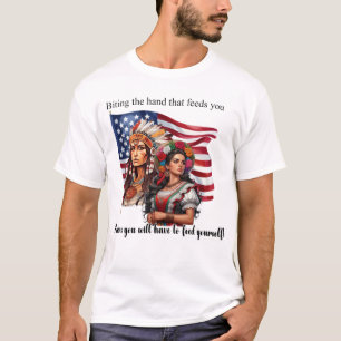 De Native American/Mexicana-fusie _ Voedende Hande T-shirt