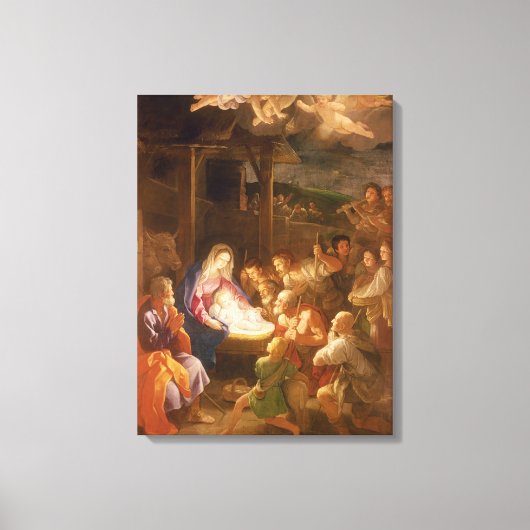 De nativiteit bij nacht, 1640 canvas afdruk (Voorkant)