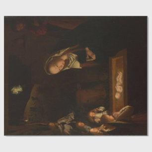 De nativiteit bij nacht (geboorte van Jezus, Kerst Cadeaupapier
