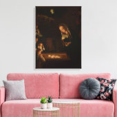 De nativiteit bij nacht (geboorte van Jezus, Kerst Canvas Afdruk (Insitu (Woonkamer))