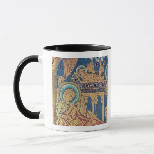De nativiteit, het paneel van de Verduner Mok (Links)