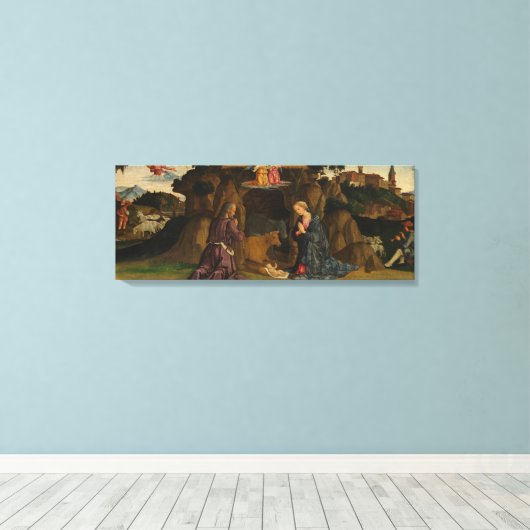 De nativiteit, jaren 1480 canvas afdruk (Insitu (Houten vloer))