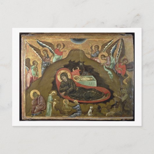 De nativiteit (olie op het paneel) briefkaart (Voorkant)