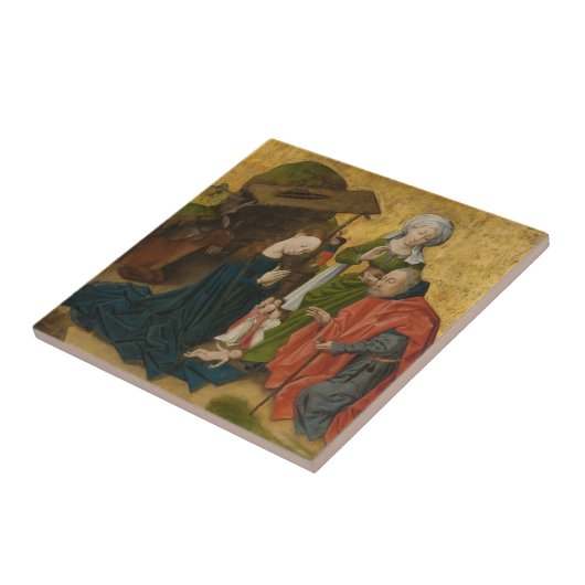 De nativiteit, ongeveer 1460 tegeltje (Zijkant)