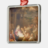 De nativiteit 's nachts, 1640 metalen ornament (Links)