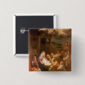 De nativiteit 's nachts, 1640 vierkante button 5,1 cm (Voorkant /achterkant)