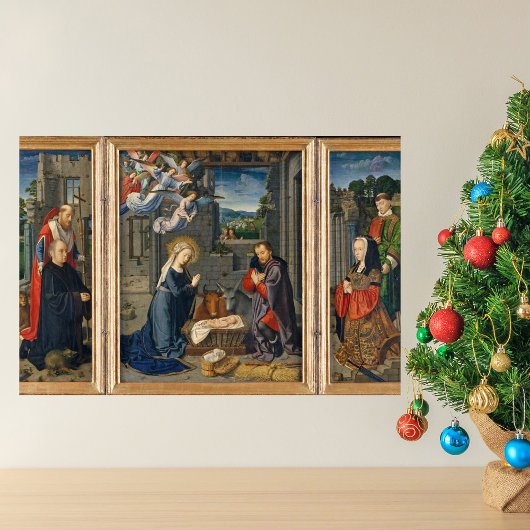De nativiteitsscène Jezus Christus Birth Angels Sa Poster