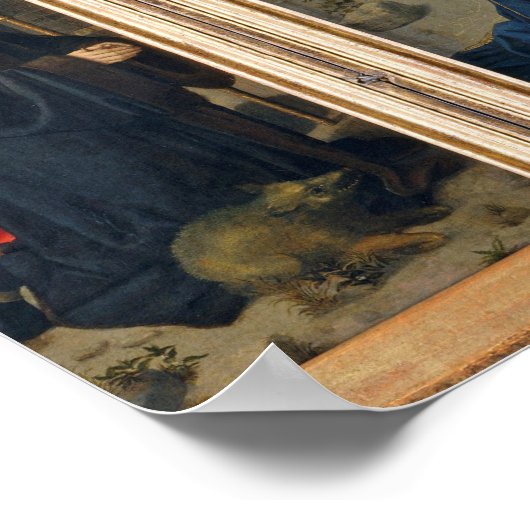 De nativiteitsscène Jezus Christus Birth Angels Sa Poster (Hoek)