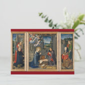 De nativiteitsscène Jezus Christus Religieuze schi Feestdagenkaart (Staand voorkant)