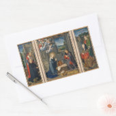 De Nativiteitsscène met Donoren en Zagen Rechthoekige Sticker (Envelop)
