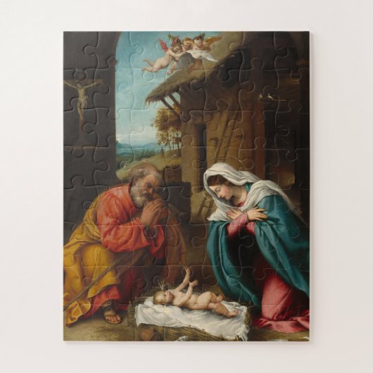 De nativiteitsscène Puzzle door Blue Beach Song™ Legpuzzel (Verticaal)