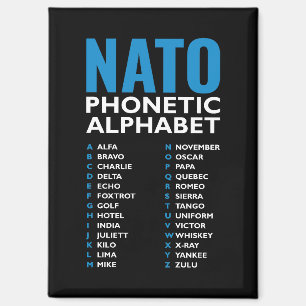 De NATO-fonetische alfabet Alfa Zulu Chart Magneet