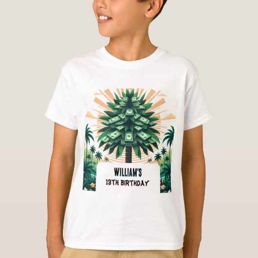 De Natuur Cool Cash Only Money Tree 13e verjaardag T-shirt (Voorkant)