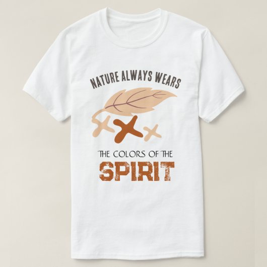 "De natuur draagt altijd" blad T-shirt (Design voorkant)