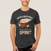 "De natuur draagt altijd" blad Tri-Blend Shirt (Voorkant)