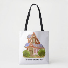 'De natuur is de beste kunst' Whimsical Cottage Il Tote Bag