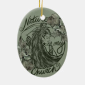 De natuur is mijn Kerk Druïde Godin Keramisch Ornament (Achterkant)