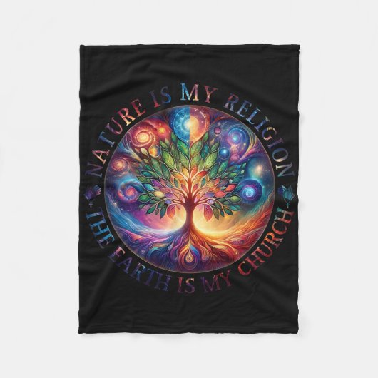 De natuur is mijn religie De aarde is mijn kerkeli Fleece Deken (Voorkant)