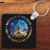 De natuur is mijn religie De aarde is mijn kerkeli Sleutelhanger (Achterkant)
