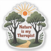 De natuur is mijn therapeut - Wanderlust Sticker (Voorkant)