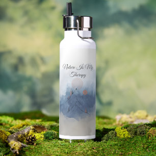De natuur is mijn therapie Minimalistische bergl Waterfles