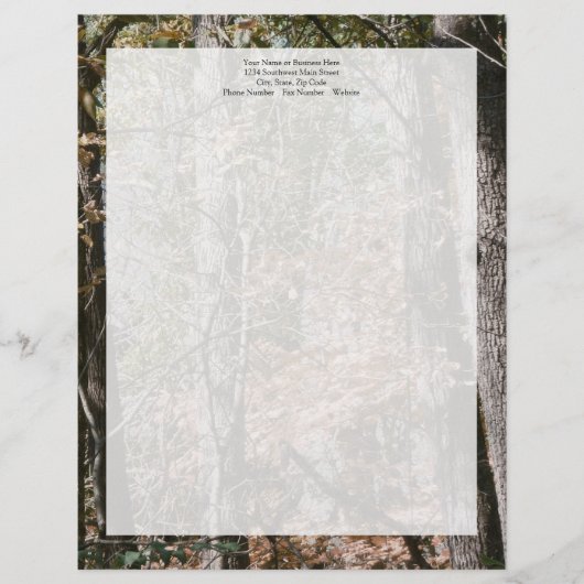 De Natuur van de bosboomCamouflage jacht/Vist Briefhoofd Sjabloon (Voorkant)