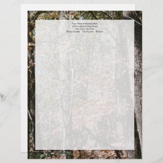 De Natuur van de bosboomCamouflage jacht/Vist Briefhoofd Sjabloon (Voorkant / Achterkant)