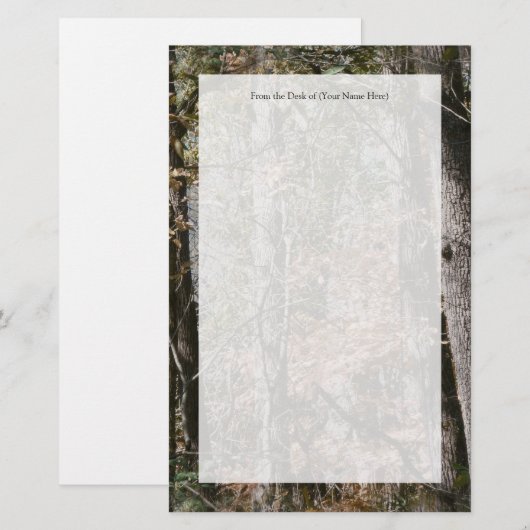 De Natuur van de bosboomCamouflage jacht/Vist Briefpapier (Voorkant / Achterkant)