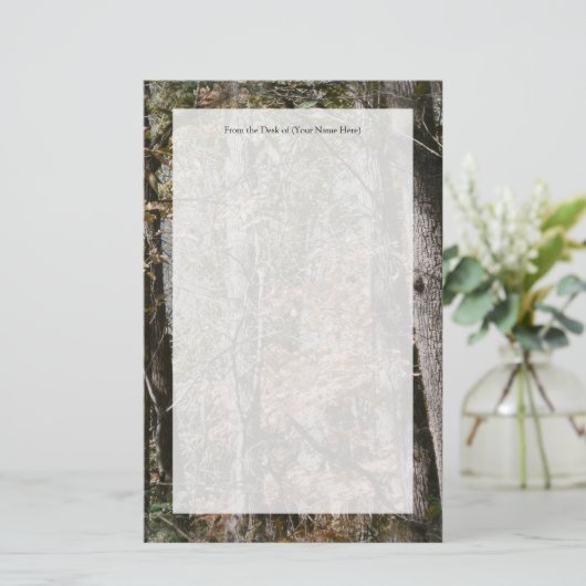 De Natuur van de bosboomCamouflage jacht/Vist Briefpapier (Staand voorkant)
