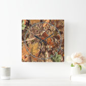 De Natuur van de Herfst van Hunter Camouflage schi Vierkante Klok (Huis)