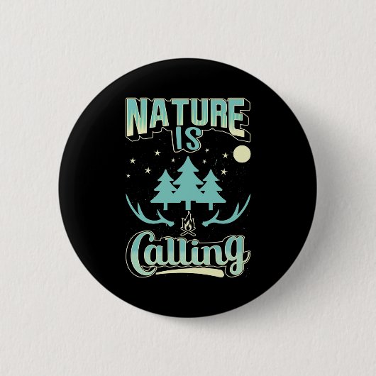 De Natuur van de wandelaar roept Ronde Button 5,7 Cm (Voorkant)