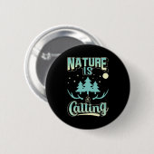 De Natuur van de wandelaar roept Ronde Button 5,7 Cm (Voorkant /achterkant)