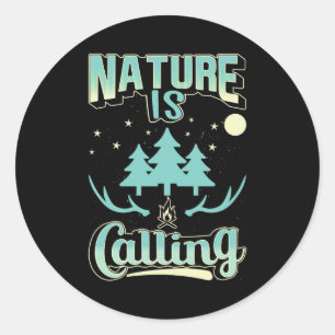 De Natuur van de wandelaar roept Ronde Sticker