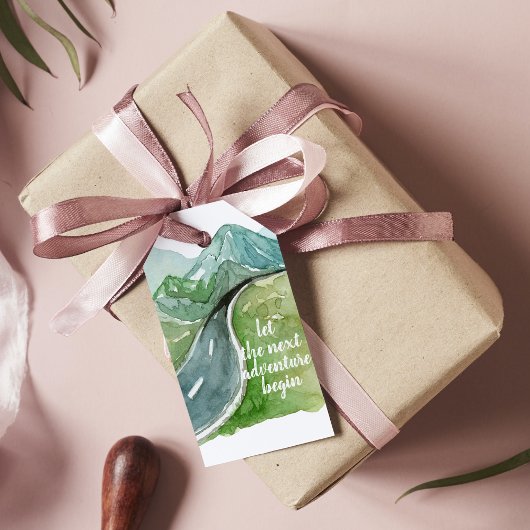 De Natuur van de waterverf laat het volgende avont Cadeaulabel