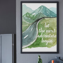 De Natuur van de waterverf laat het volgende avont Poster