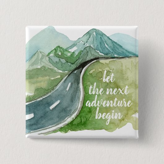 De Natuur van de waterverf laat het volgende avont Vierkante Button 5,1 Cm (Voorkant)